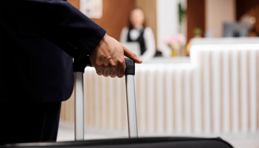 homem negócios hotel